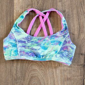 Lululemon girls Ivivva 10 sports bra purple green